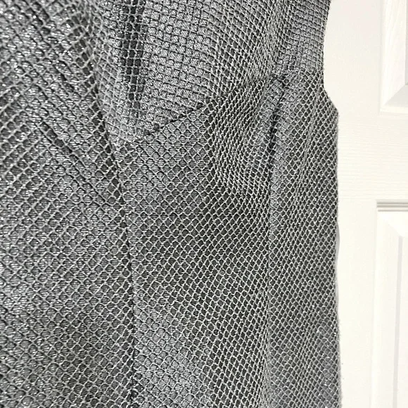 NWT KAY UNGER METALLIC SILVER TAILORED SHEATH COCKTAIL DRESS SIZE 6 - Picture 9 of 13